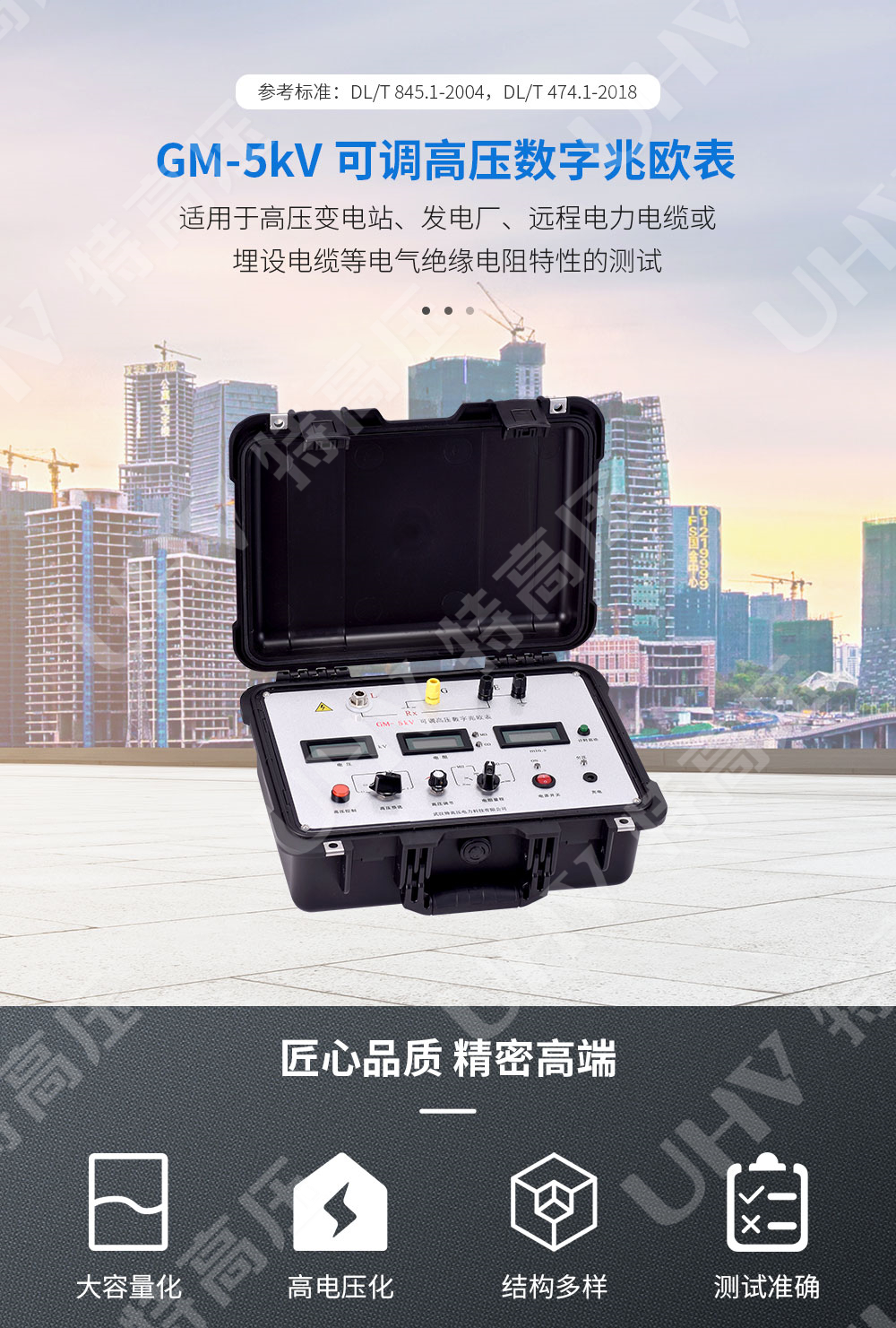 GM-5kV 可调高压数字兆欧表(图1)