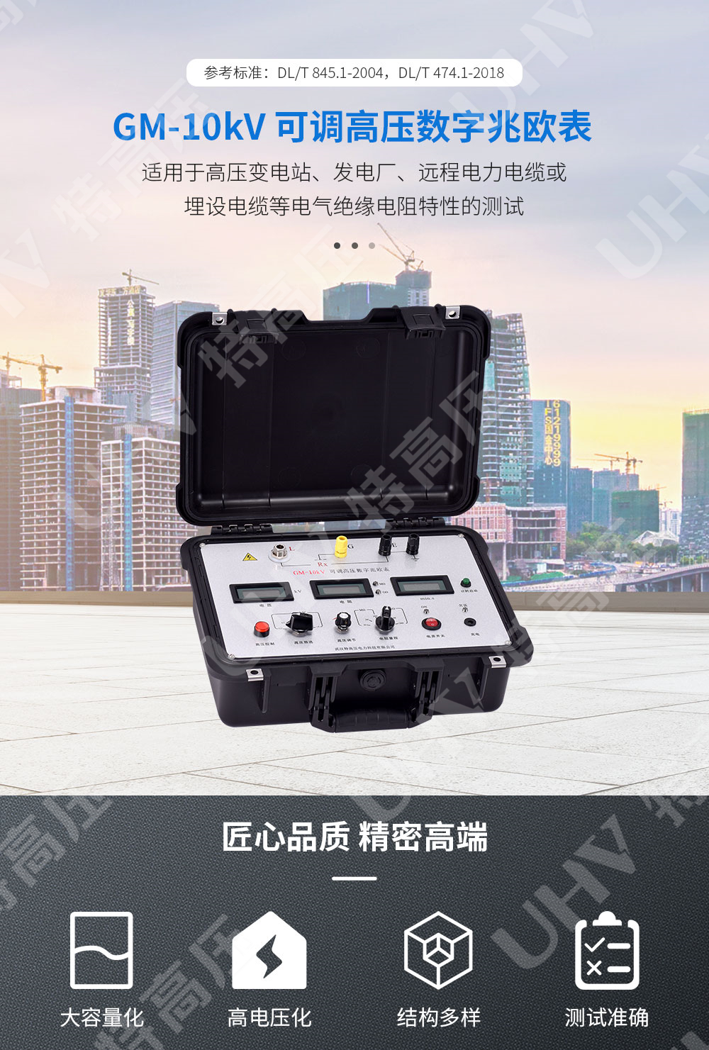 GM-10kV 可调高压数字兆欧表(图1)
